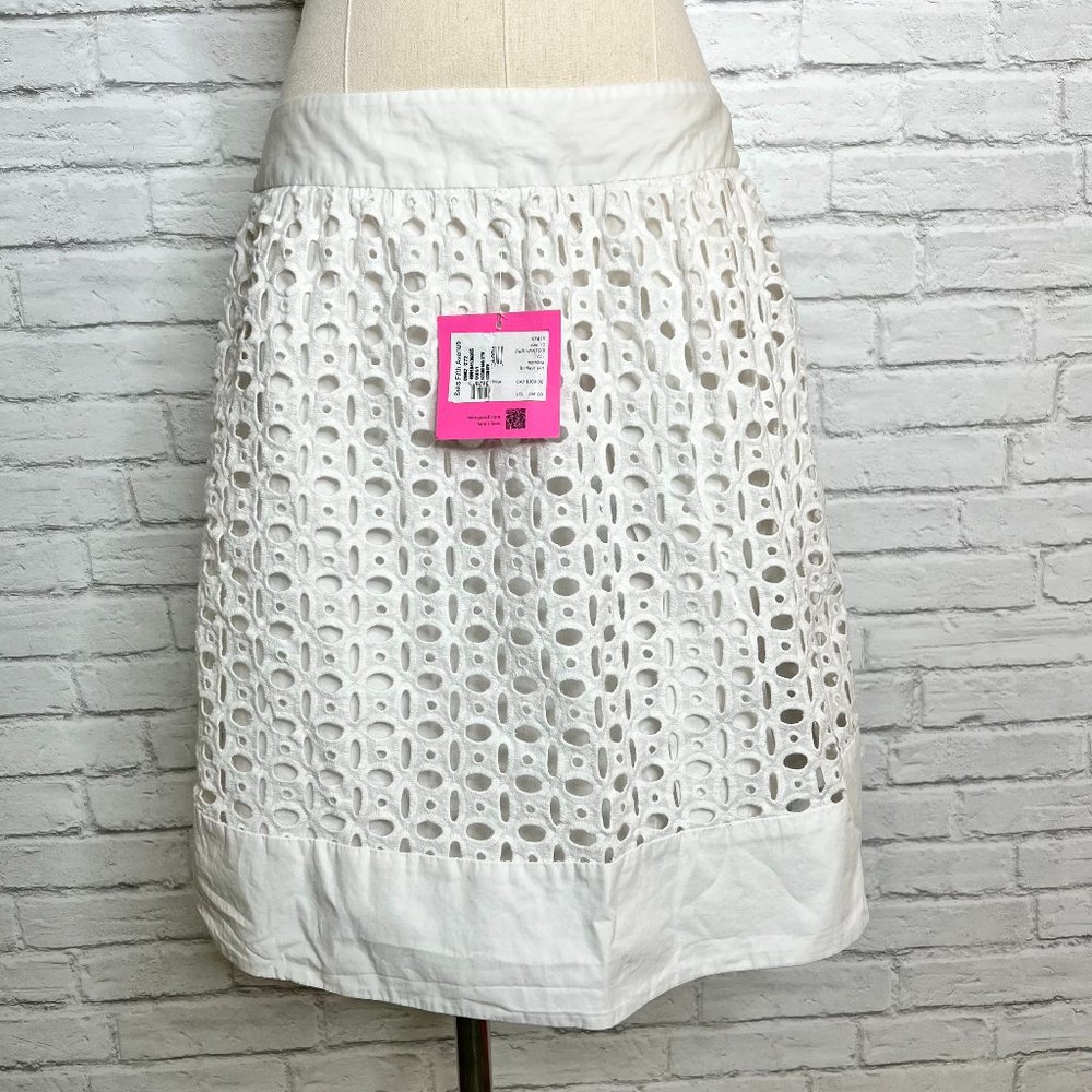 "NWT" Kate Spade White Eyelet skirt, size 10